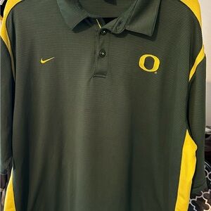 Nike Men's Oregon Ducks Polo Shirt in Green and Yellow